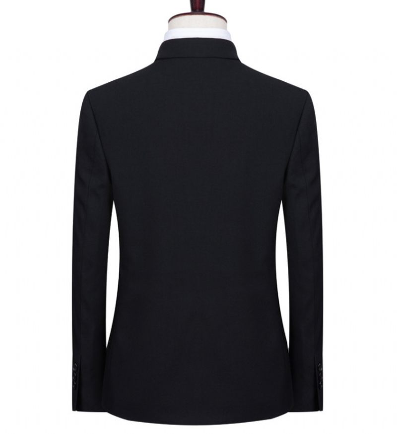 Pánske Sako Slim Fit Business Jacket Two Buttons Black