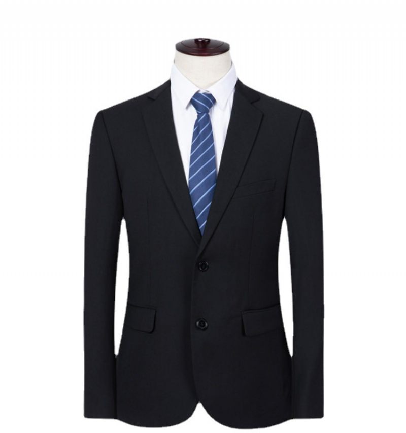 Pánske Sako Slim Fit Business Jacket Two Buttons Black