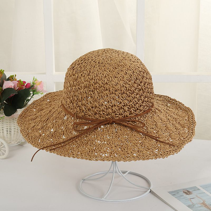 Čiapka Fashion Pletený Slamený Klobúk Outdoor Seaside Big Brim Ladies