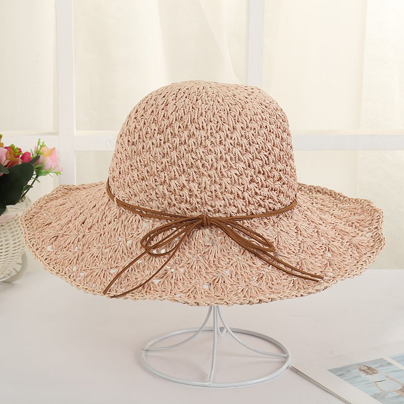 Čiapka Fashion Pletený Slamený Klobúk Outdoor Seaside Big Brim Ladies