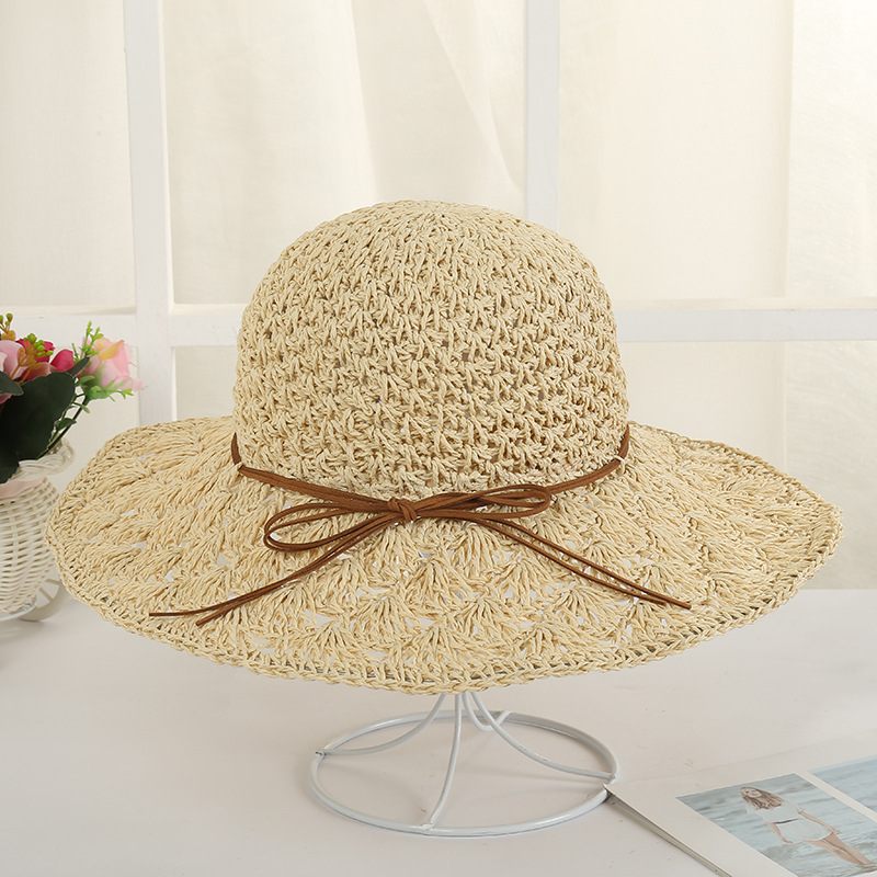 Čiapka Fashion Pletený Slamený Klobúk Outdoor Seaside Big Brim Ladies