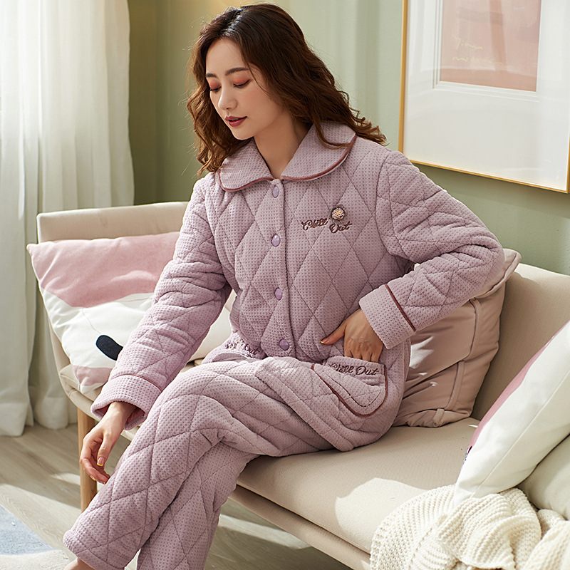 Dámske Pyžamo Hrubý Coral Fleece Set Homewear