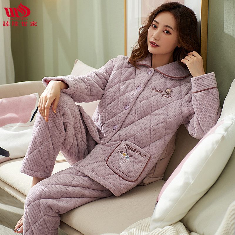 Dámske Pyžamo Hrubý Coral Fleece Set Homewear