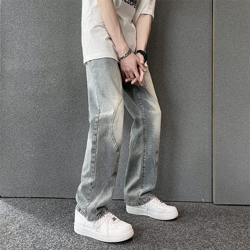 Gradient Jeans Pánske Letné Tenké Voľné Rovné Retro Široké Nohavice