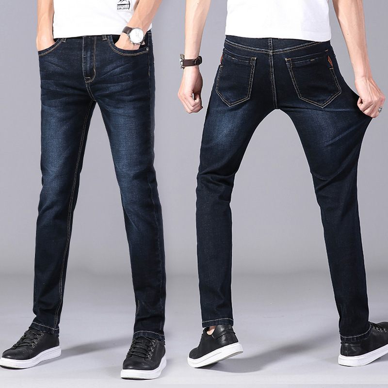 Pánske Džínsy Slim Fit Rovné Voľné Elastické Plus Veľkosť Ležérne