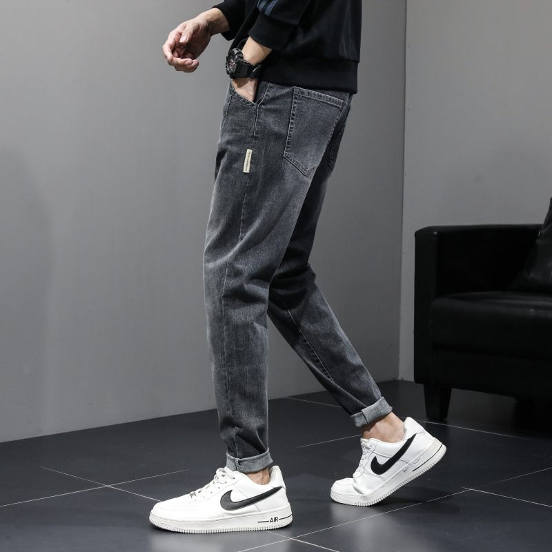 Pánske Skrátené Džínsy Slim Fit Rovný