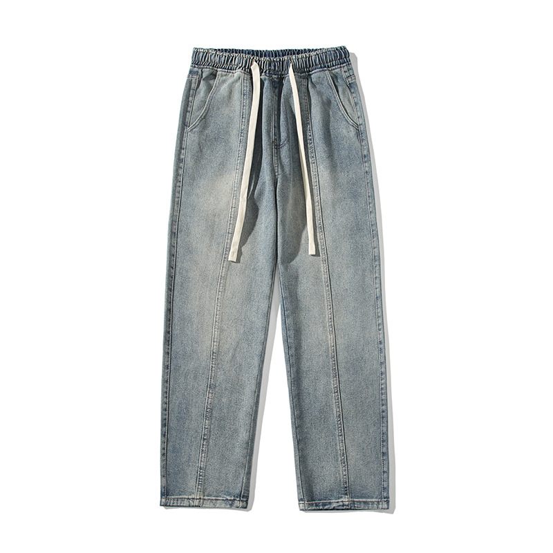 Pánske Vintage Jeans Gradient Voľné Rovné Nohavice