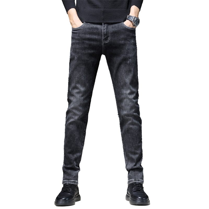 Stretch Jeans Men Small Feet Slim Fit