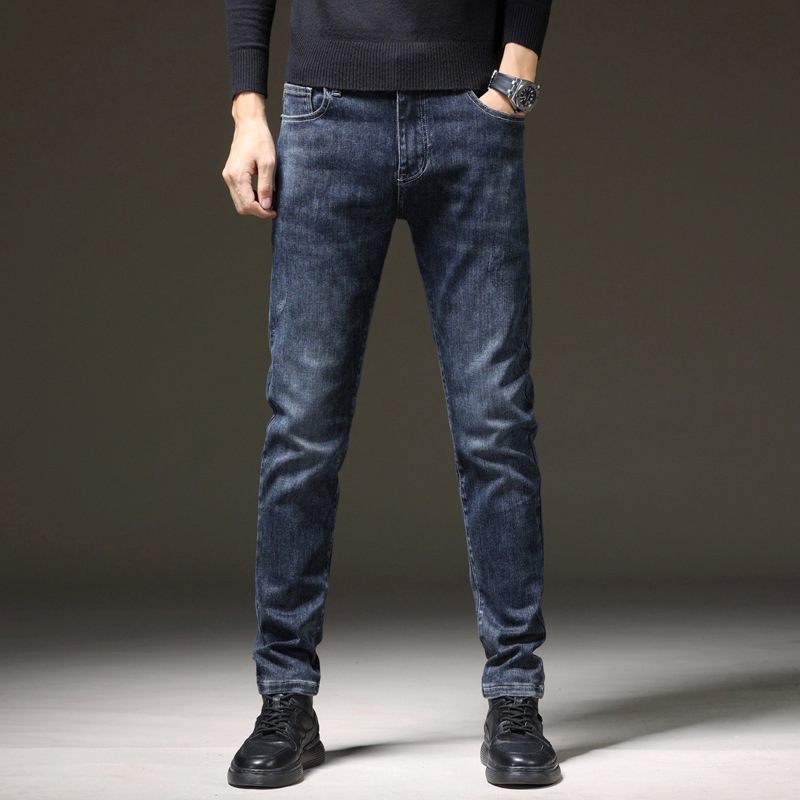 Stretch Jeans Men Small Feet Slim Fit