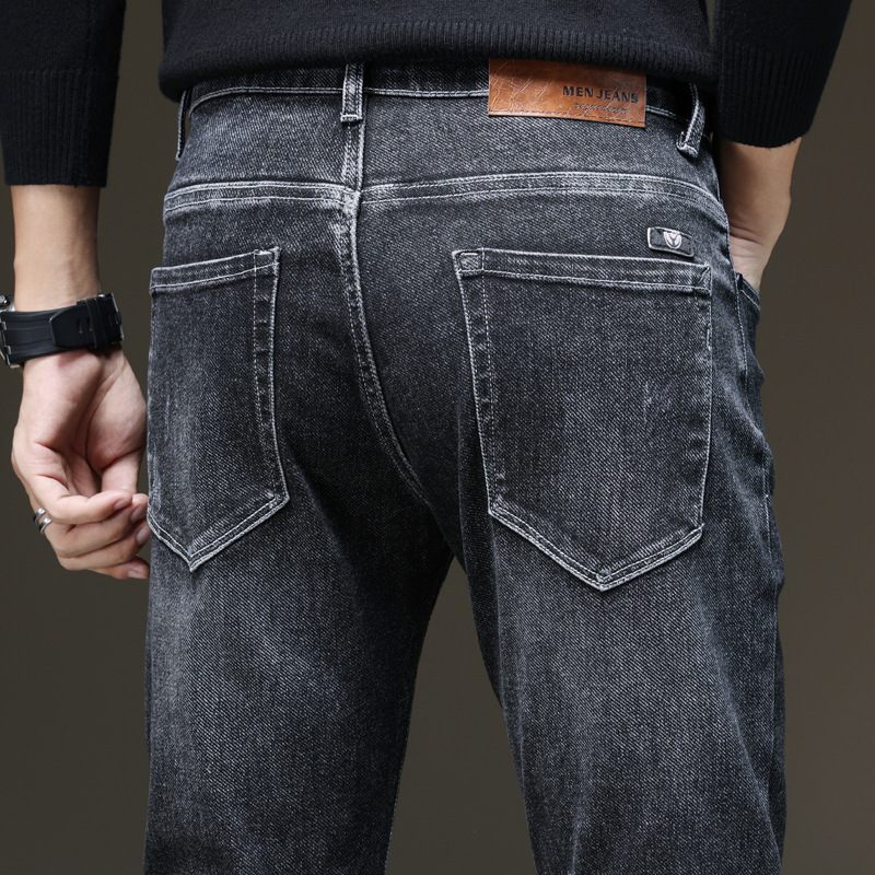 Stretch Jeans Men Small Feet Slim Fit