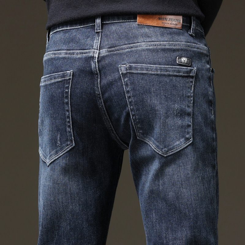 Stretch Jeans Men Small Feet Slim Fit