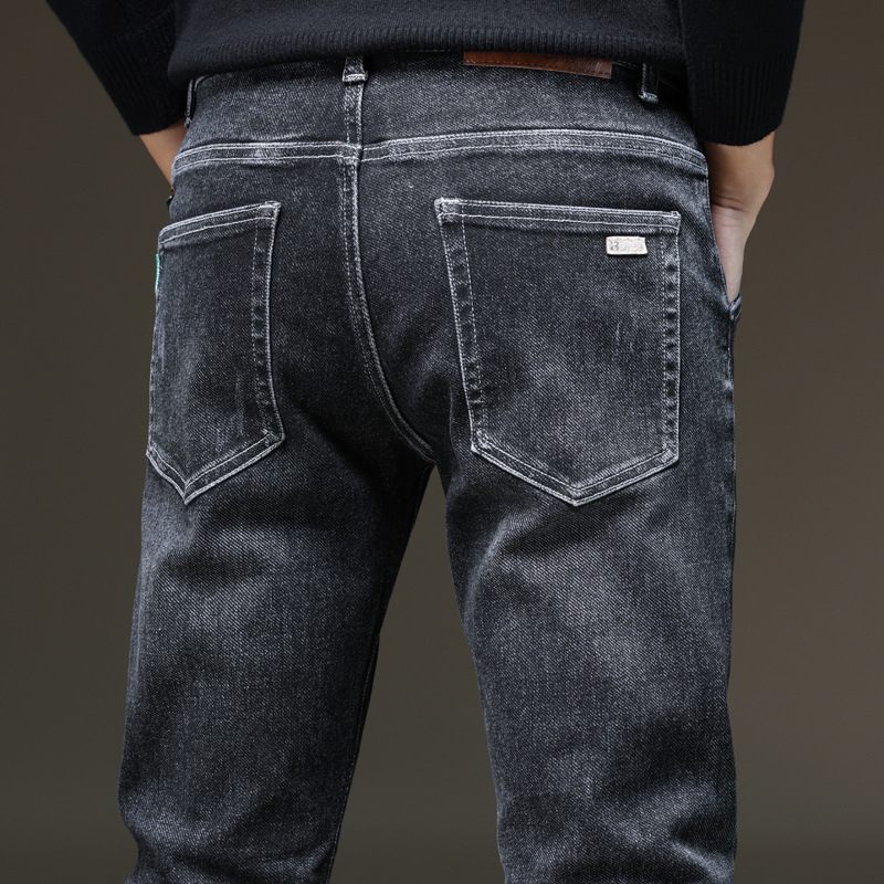 Stretch Jeans Men Small Feet Slim Fit