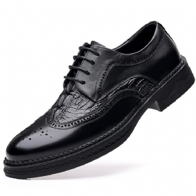 Brogue Shoes Pánske Kožené Biznis Spoločenské Šaty Vyrezávané Topánky Šnurovacie Priedušné Trendy Oxford