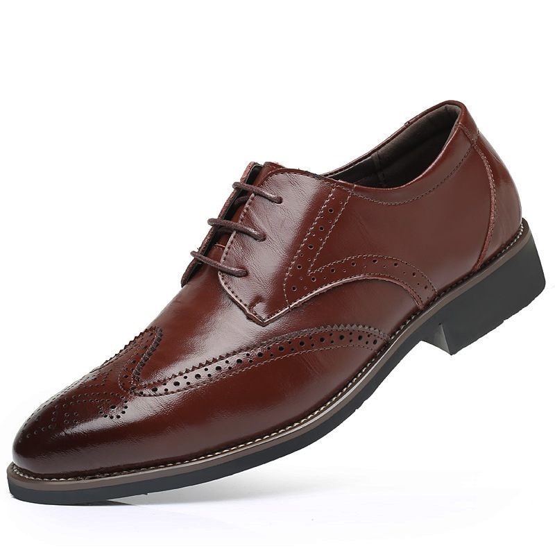 Brogue Shoes Vyrezávané Pánske Biznis Spoločenské Topánky Nové Priedušné Trendy Plus Size