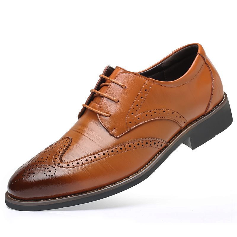 Brogue Shoes Vyrezávané Pánske Biznis Spoločenské Topánky Nové Priedušné Trendy Plus Size