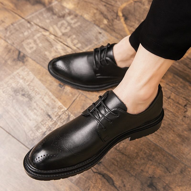 Brogue Topánky Šaty Pánske Kvetinové Vnútorné Zvýšené Retro Obchodné Špicaté Trendy Svadobné Ležérne