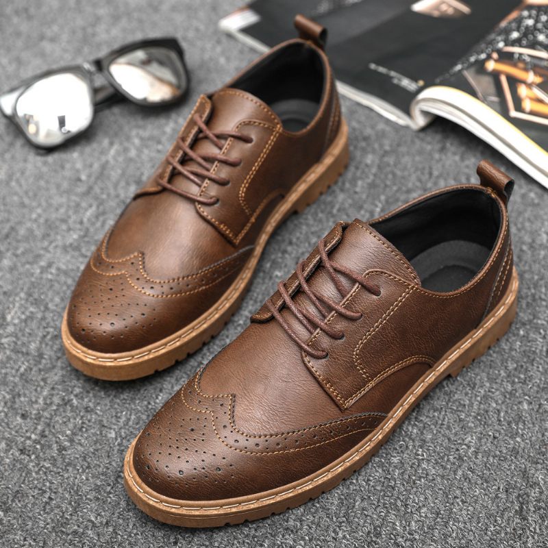 Ležérne Šaty Topánky Pánske Jarné Novinky Brogue Retro Tenisky Trend Tooling Shoes