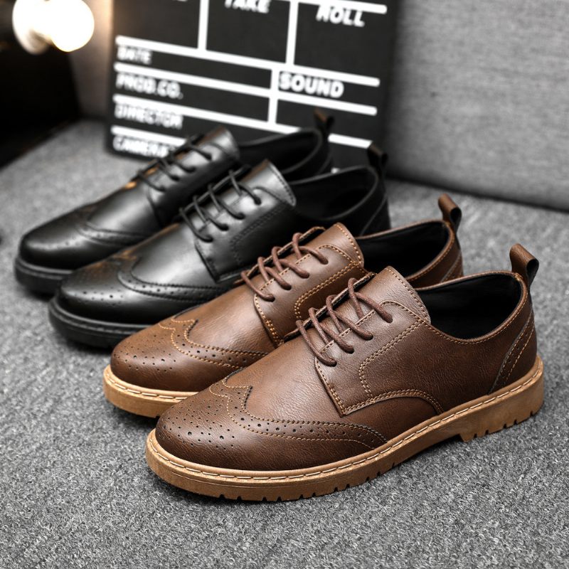 Ležérne Šaty Topánky Pánske Jarné Novinky Brogue Retro Tenisky Trend Tooling Shoes