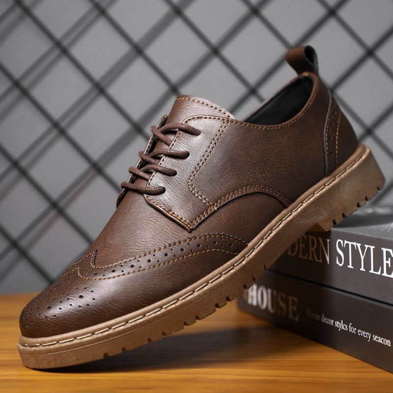 Ležérne Šaty Topánky Pánske Jarné Novinky Brogue Retro Tenisky Trend Tooling Shoes