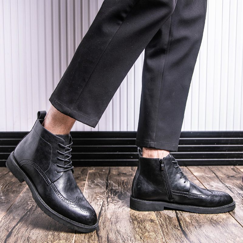 Martin Čižmy Stredného Strihu Nové Trendy Pánske Ležérne Vysoké Spoločenské Topánky Brogue Shoes Chelsea Boots