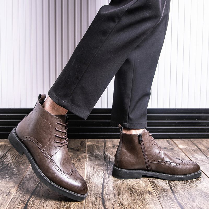 Martin Čižmy Stredného Strihu Nové Trendy Pánske Ležérne Vysoké Spoločenské Topánky Brogue Shoes Chelsea Boots