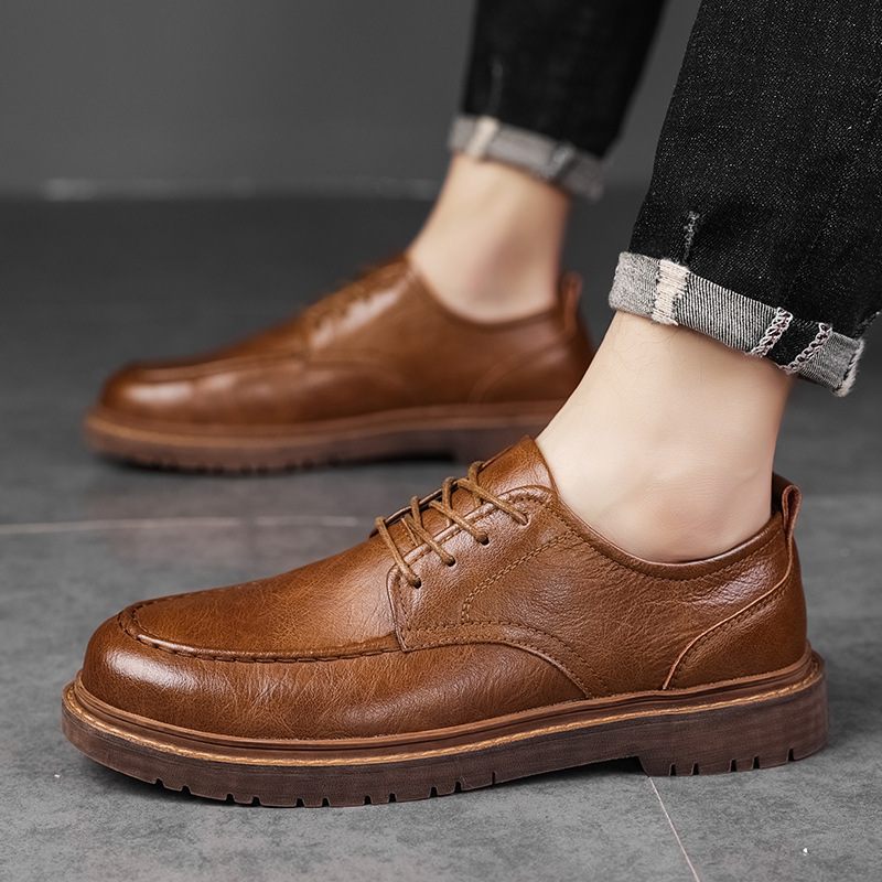 Nová Móda Na Jar 2023 Topánky Fashion Brogue Pánske Neformálne Retro Kožené Martin Čižmy