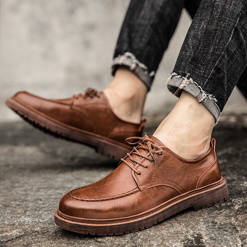 Nová Móda Na Jar 2023 Topánky Fashion Brogue Pánske Neformálne Retro Kožené Martin Čižmy