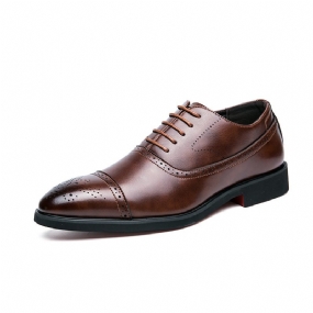 Plus Size Business Ležérne Oxfordské Topánky Pánske Čierne Šaty Fashion Brogues Vyrezávané Svadobné