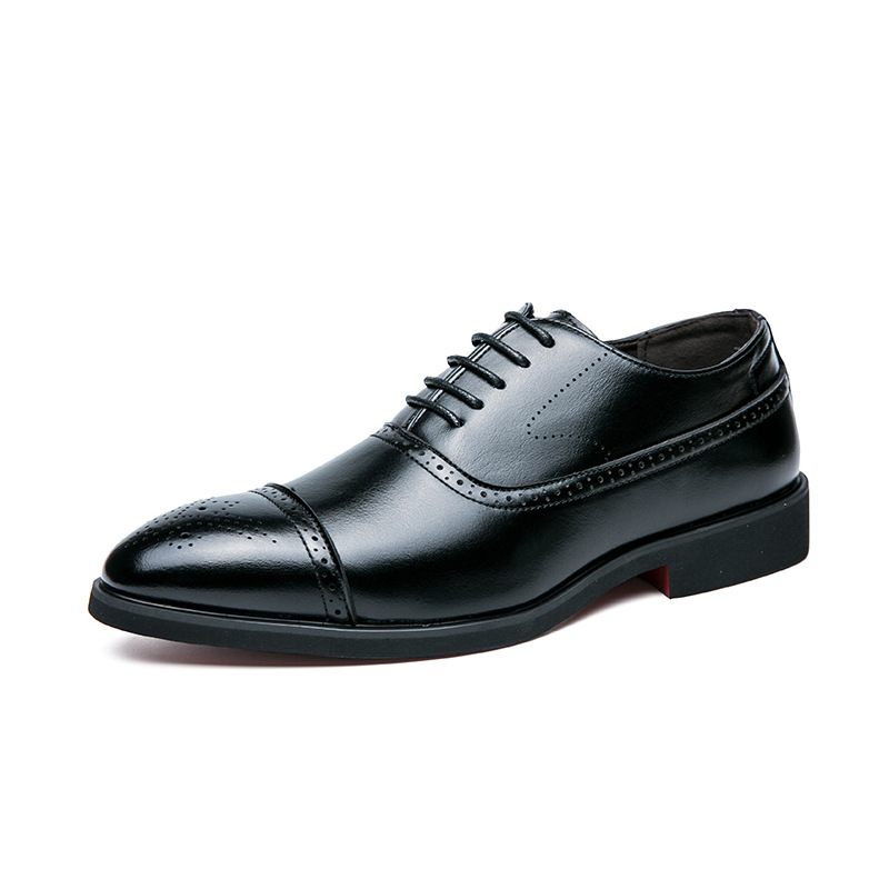 Plus Size Business Ležérne Oxfordské Topánky Pánske Čierne Šaty Fashion Brogues Vyrezávané Svadobné