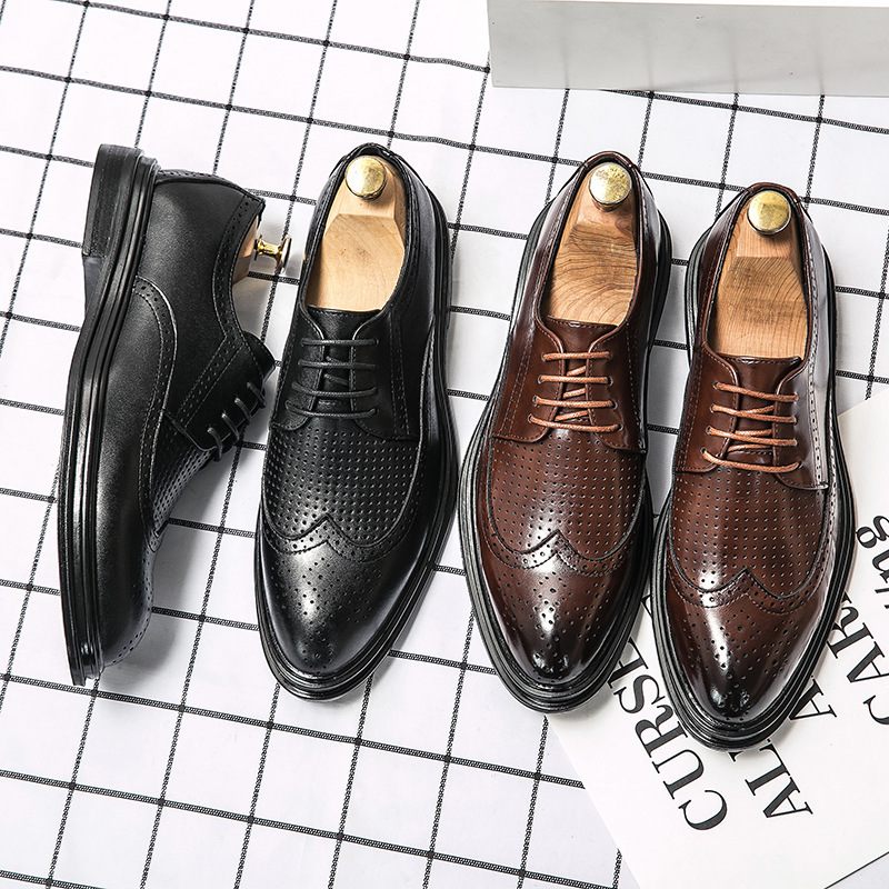 Veľká Veľkosť 46 Brogue Topánky Vyrezávané Pánske Letné Duté Priedušné Vlasový Stylista Trend Business Casual